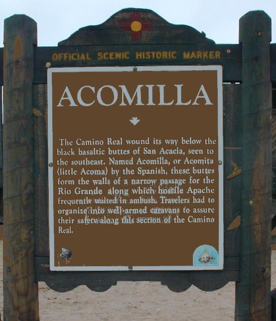 Acomilla historic marker