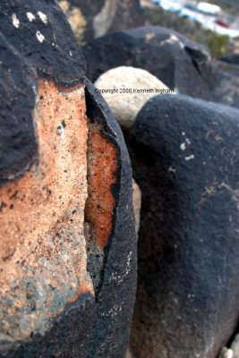 Rock varnish on lava at Three Rivers Petroglyph Site
