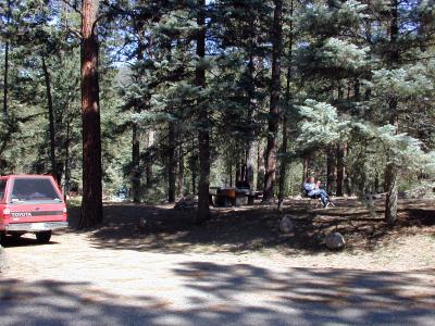 Diana sitting in campsite 21
