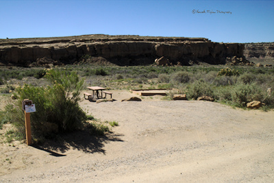 campsite with a "reserved" sign
