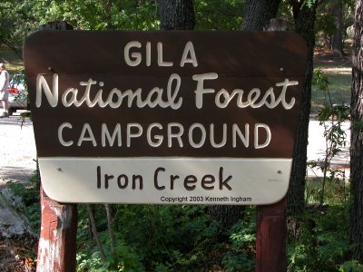 Iron Creek campground sign
