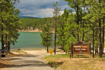 Morphy Lake entrance sign
