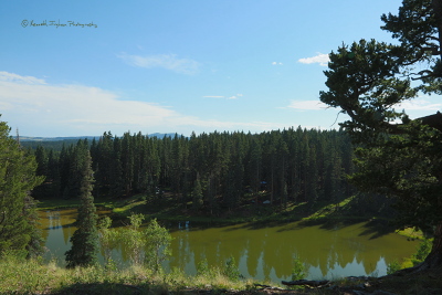 The view of the lake and Lower Lagunitas campground from a campsite in Upper
Lagunitas campground.
