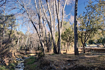 Percha creek and a campsite
