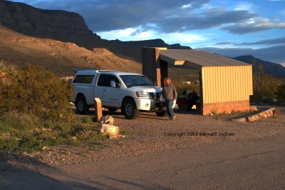 Our truck in site 14; illustrating the sun shelter.
