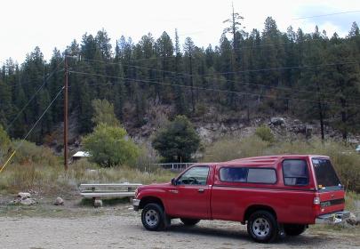 Our truck in a campsite
