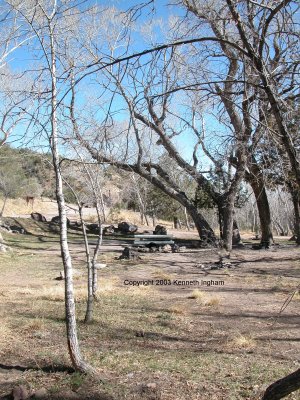 One of the water canyon campground campsites
