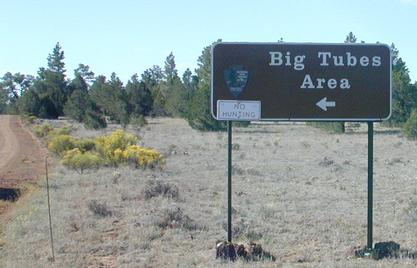Big Tubes Area sign

