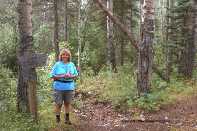Diana Northup at the junction of the Columbine Canyon trail and the Gold
Hill trail.
