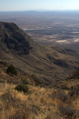 View southwest of basin, Franklin mountains in the distance
