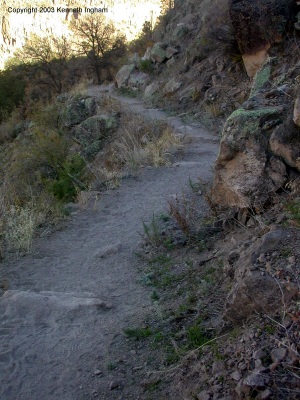 The trail heading down
