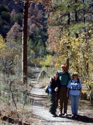 Sue Barns, Steve Koch, and Diana Northup at the trailhead
