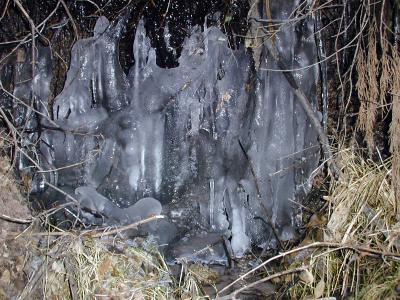 A small waterfall of ice
