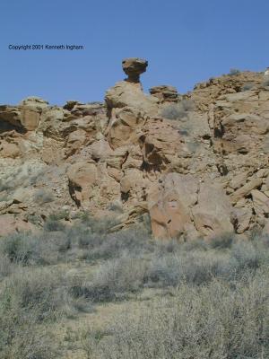 A balanced rock along the trail
