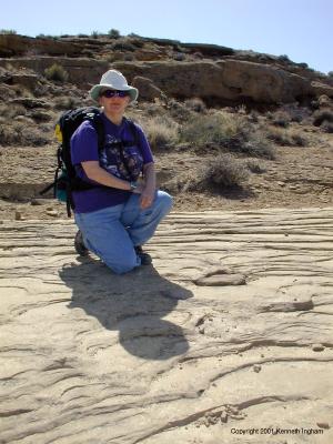 Diana Northup on terraced sandstone
