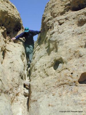 Steve Koch coming down the slot canyon
