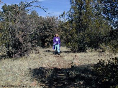 Diana coming up the trail
