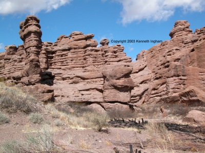 Rock formations in San Lorenzo Canyon
