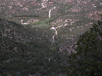 View of the trailhead from up on the trail.
